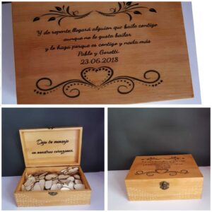 Caja de madera para libro de firmas