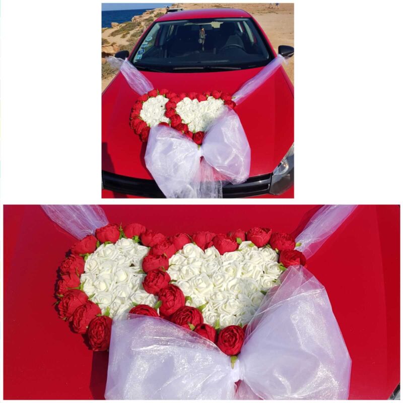 arreglo floral para coche de novios