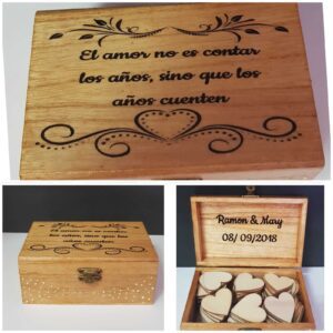 Caja de madera para libro de firmas