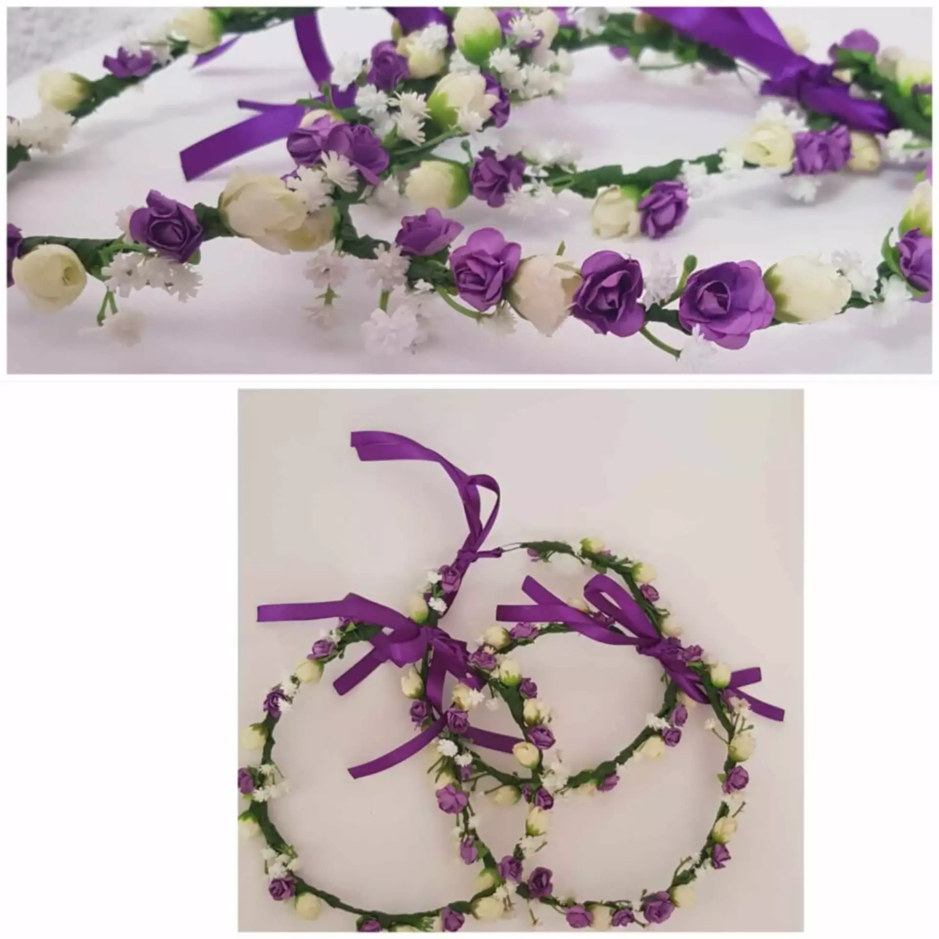 coronas de flores hechas a mano
