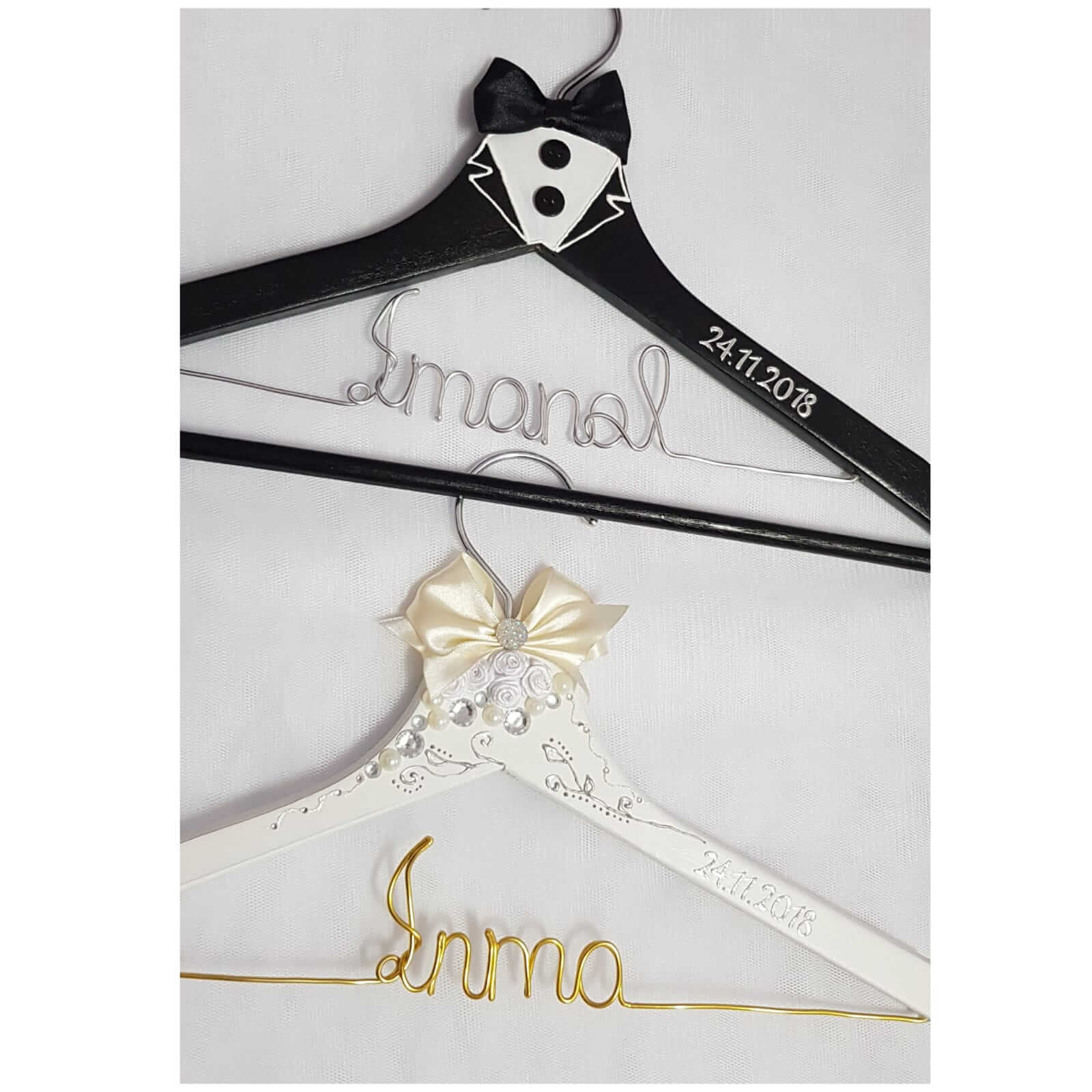 perchas personalizadas, perchas novios