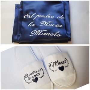 Bata personalizada y Zapatillas personalizadas