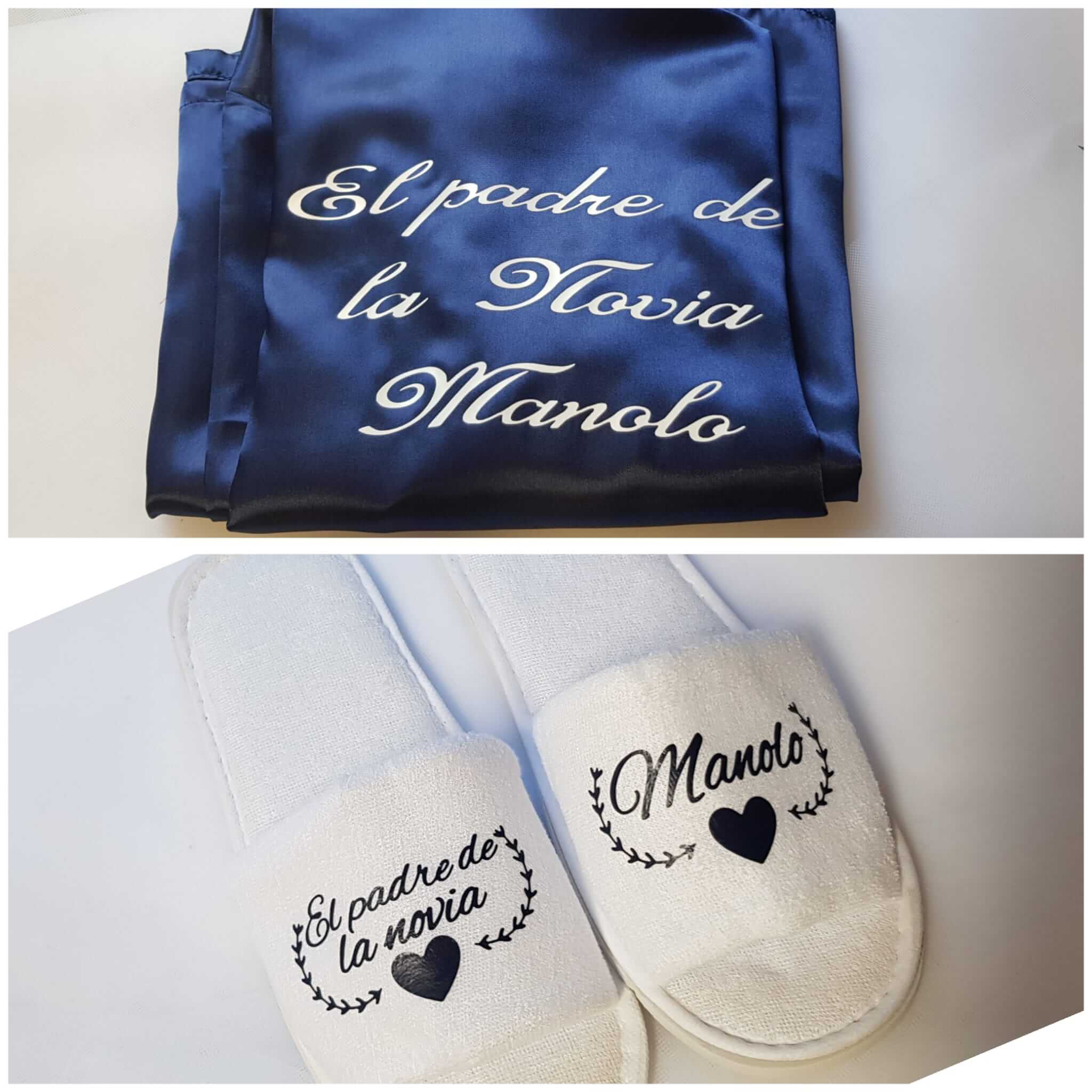 Bata personalizada y Zapatillas personalizadas