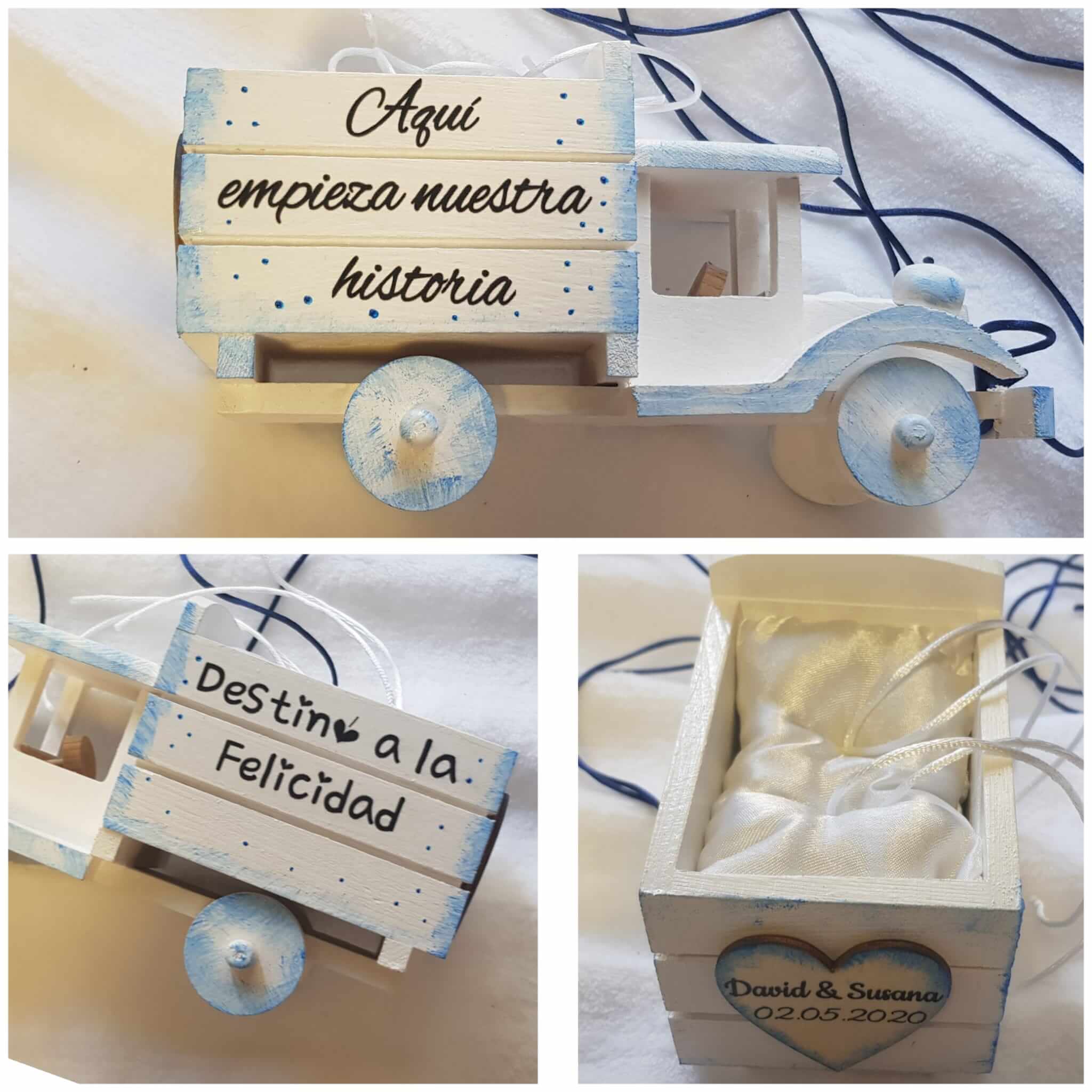 camion de madera porta alianzas camión porta alianzas detalles boda