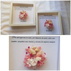 Cuadro personalizado realizado con flores preservadas