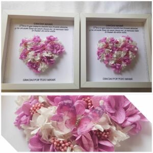 Cuadro personalizado realizado con flores preservadas