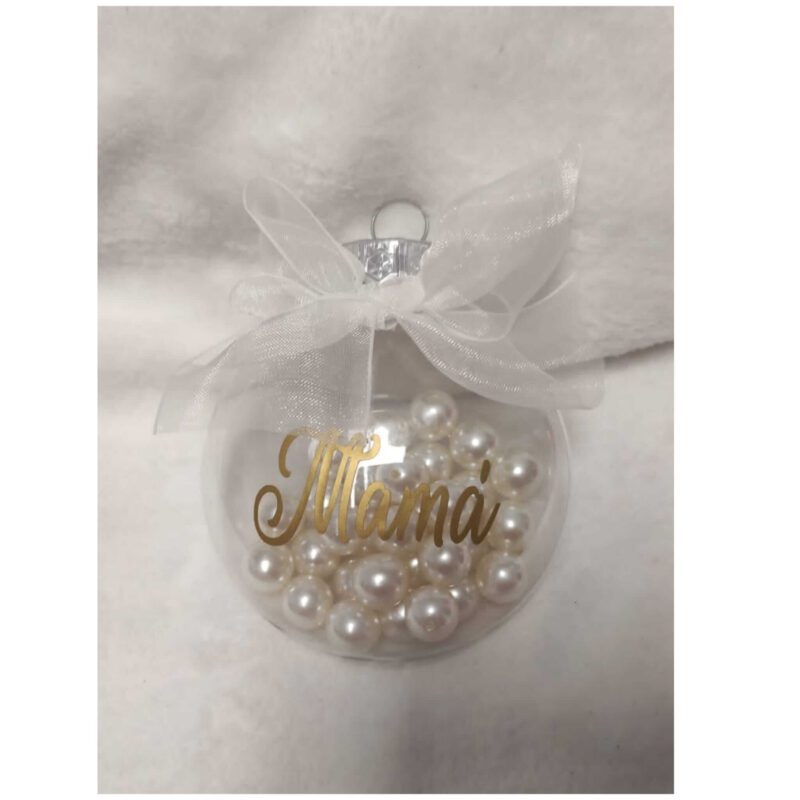 Bola de navidad palana transparente personalizada