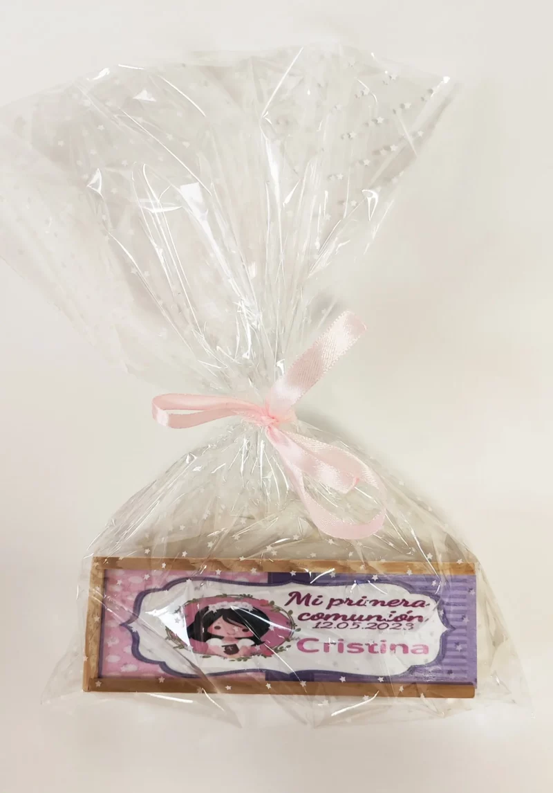 Juego Clásico de Dominó Personalizado en Madera para Comunión