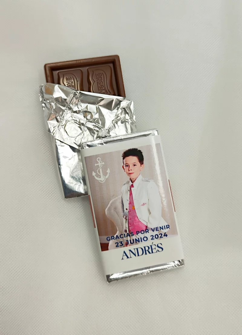 Chocolatina para primera Comunión con diseño único y personalizado