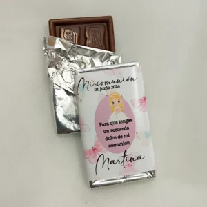 Chocolatina para primera Comunión con diseño único y personalizado