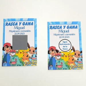 Tarjeta Rasca y Gana para Comunión con diseño personalizable