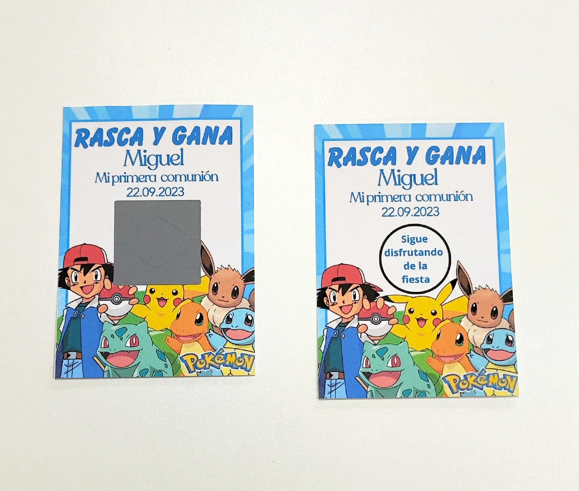 Tarjeta Rasca y Gana para Comunión con diseño personalizable