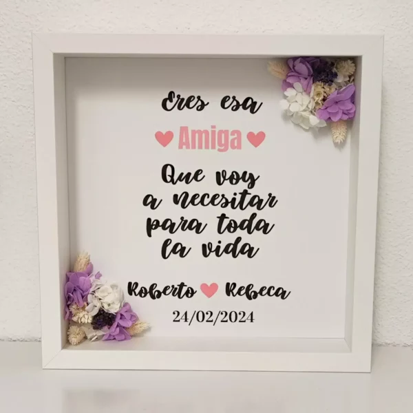 Cuadro de agradecimiento, amiga
