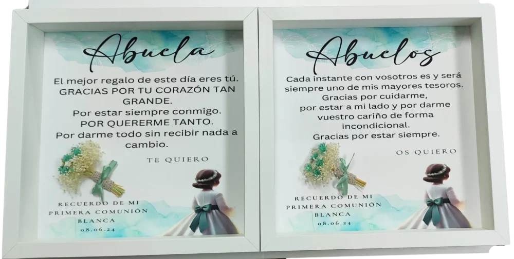 Cuadro para los abuelos - Recuerdo de Primera Comunión