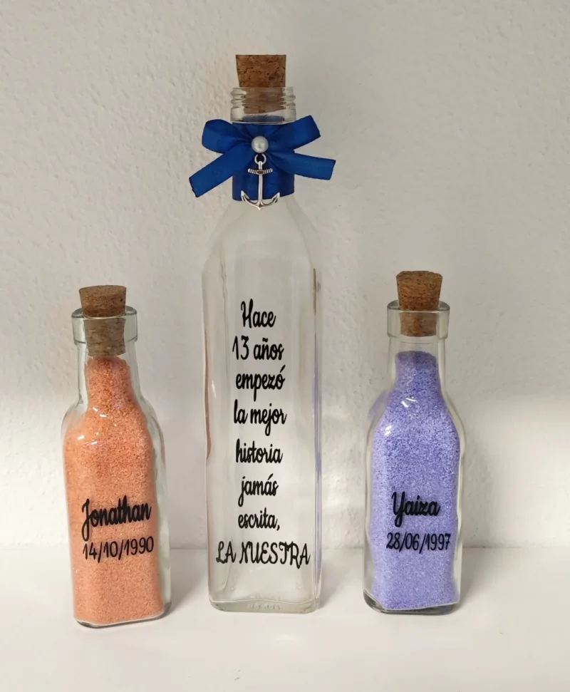 Conjunto de ceremonia de la arena con 3 botellas