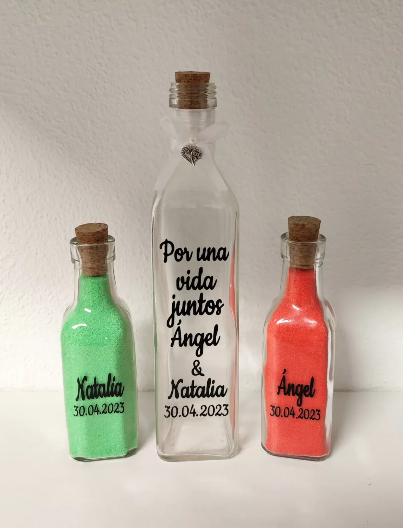 Conjunto de ceremonia de la arena con 3 botellas