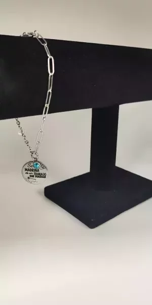 Pulsera de madrina con grabado "Ser madrina es un trabajo de hadas"