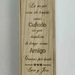 Caja grabada para cuñado con dedicatoria