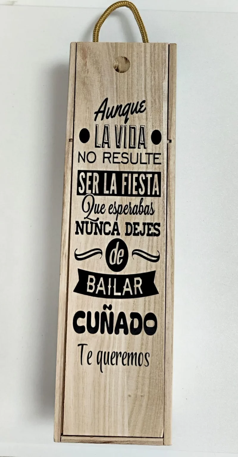 Caja de vino con vinilo para cuñado